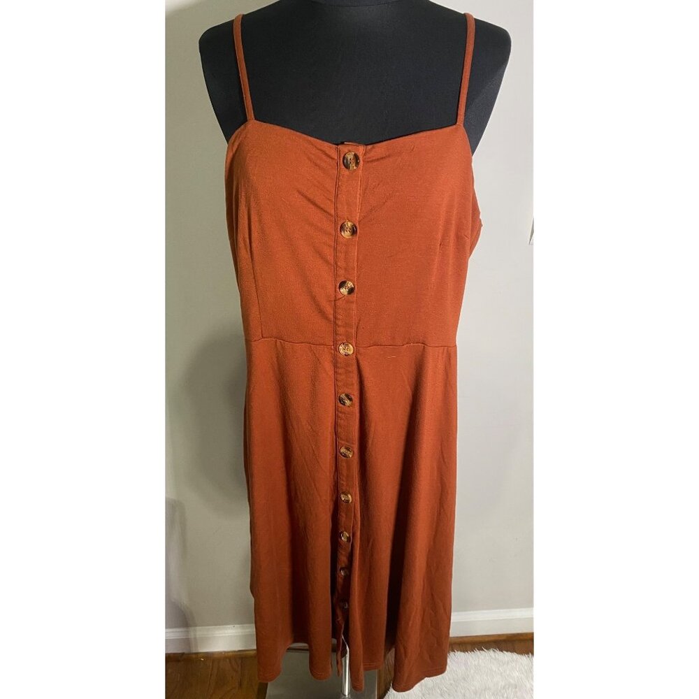 Berydress Orange Button-Down Dress Size XL